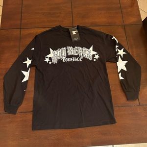 AMP Stars Long Sleeve Black Tee Shirt - Size Medium